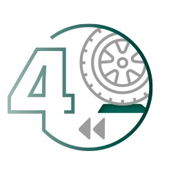 Die richtige Anwendung von Reifenschonern. Hier wird 4.Schritt bildlich dargestellt.