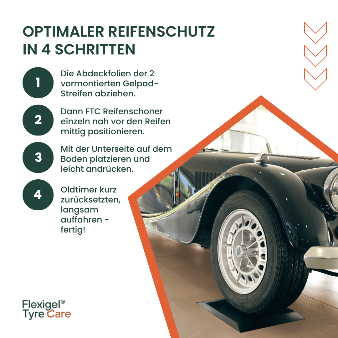 4er SET FTC -O Reifenschoner Oldtimer schwarz