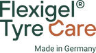 Das grün braune Logo von Flexigel® Tyre Care Reifenschuhen.